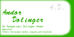 andor dolinger business card